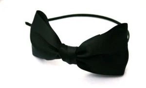 Black Satin Bow Headband - Picture 1 of 2