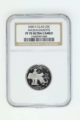 2000 S CLAD 25c Massachusetts PF70 Ultra Cameo NGC - Image 1 of 2