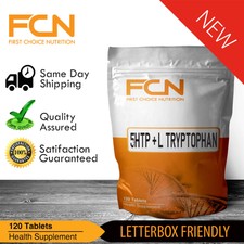 FCN 5 HTP 100mg L Tryptophan 200mg - 120 Tablets / Stress Relief / Sleep / Anxiety