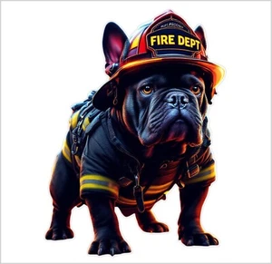 Firefighter Fire Department FIRE BULLDOG AI Generated Window Decal FIRE Sticker - Picture 1 of 1