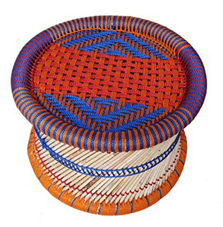 Handmade Eco-Friendly Cane Bar Stool Outdoor/Indoor Color: Multi-Colored 1 Piece - Image 1 of 2