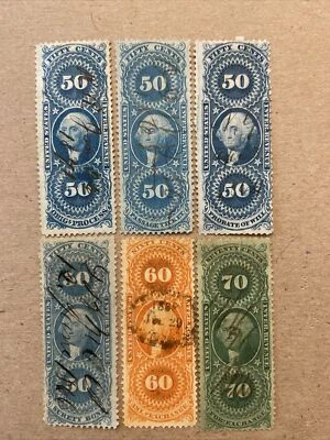 US Revenue Stamps Collection Scott# R60c-65c...Used...Read Below - Image 1 of 2