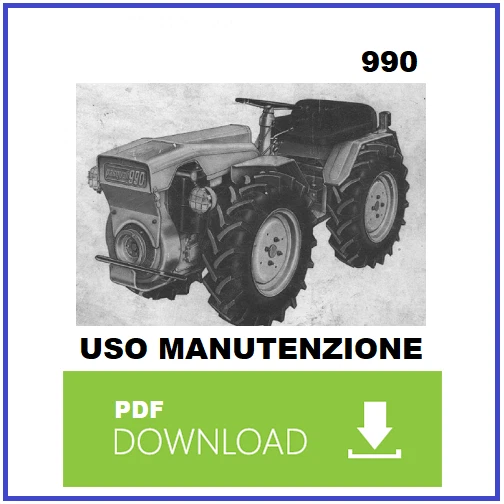 PASQUALI 990 Manuale uso manutenzione Libretto istruzioni trattore INGLESE - Immagine 1 di 1