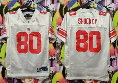 Camiseta deportiva de los New York Giants Jeremy Shockey #80 NFL Reebok Top niños jóvenes talla L Foto 1 de 4