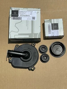 Mercedes Benz OE Genuine Engine Oil Separator Cover + Camshaft Cap Set NEW  - Picture 1 of 6