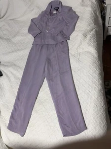 Vintage Patrick 100% Silk Pant Suit 2 Piece Lavender Retro Throwback 80s Size 8 - Picture 1 of 9