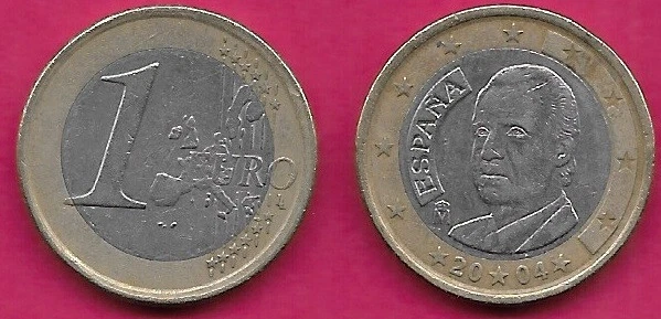 SPAIN 1 EURO 2004 XF KING JUAN CARLOS IS ENCIRCLED BY THE LETTERING "ESPAÑA"(SPA - Image 1 of 1