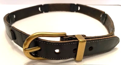 Brida de cuero genuino gótico negro Fossil para mujer talla Cinturón con hebilla tono dorado M Foto 1 de 4