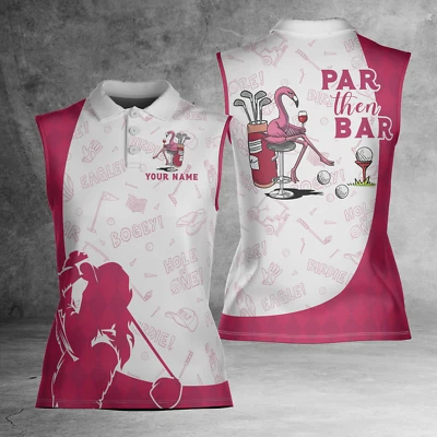 Polo Par then bar flamenco rosa Argyle Play Golf 3D para mujer sin mangas talla XS-4XL Foto 1 de 4