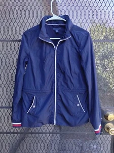 TOMMY HILFIGER Womens Small Jacket Windbreaker Softshell Hidden Hood Inner Mesh - Picture 1 of 22