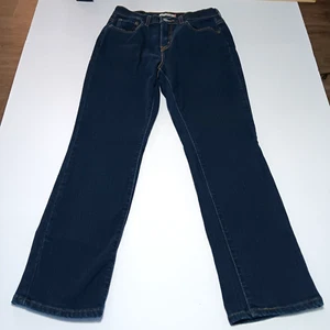 Jeans Levi’s 505 pierna recta para mujer 8 cortos lavado oscuro elástico Denim C24 - Imagen 1 de 15