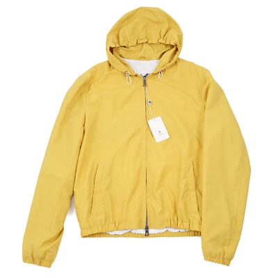 Luigi Borrelli 轻便羊毛尼龙连帽风衣夹克 M(Eu 50)全新带标签 — 第 1/4 张图片