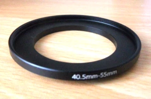 40.5 mm-55mm STEPPING STEP-UP LENS FILTER RING ADAPTER 40.5 mm-55 mm MALE-FEMALE - Picture 1 of 2