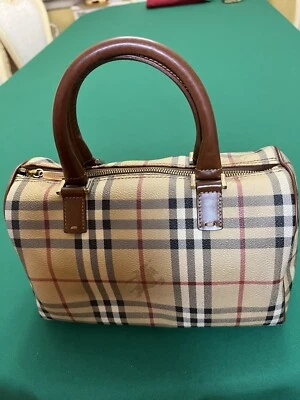 Authentic BURBERRY Haymarket Check Coated Canvas Handbag - Image 1 of 4