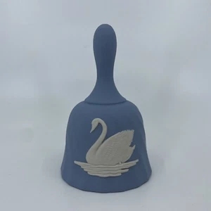 Campana de cena vintage de madera de cuña de jaspe azul cisne - Imagen 1 de 4