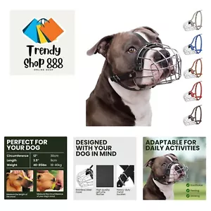 Pitbull Dog Muzzle Breathable Metal Basket for Large Dogs Amstaff Staffordshi... - Picture 1 of 8