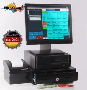 15" GASTRO-Kasse bis 50 Tische: Touchscreen, Drucker, Kassenlade, TSE Konform - Bild 1 von 12