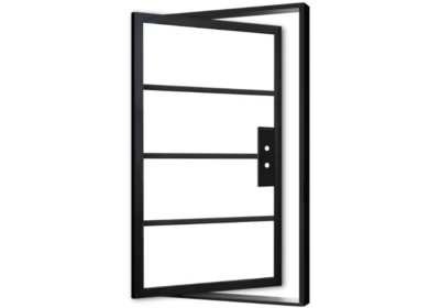 DIXON - PUERTA EXTERIOR PIVOTANTE ACERO METAL GRADO 4-LITE CON CRISTAL TRANSPARENTE LOW-E Foto 1 de 4