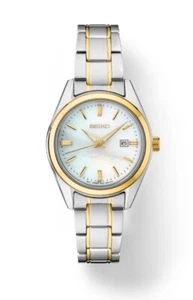 Seiko Essentials Mother-of-pearl Dial Two-tone Bracelet Women's Watch SUR636 - Picture 1 of 3