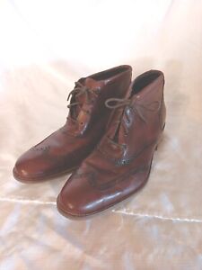 Cole Haan Mens 13M Burgundy Leather Wingtips half boot  shoes c11053
