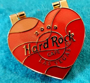 LAS VEGAS VALENTINE'S GOLD HINGED OPENING JEWEL HEART 2009 Hard Rock Cafe PIN LE - Picture 1 of 2