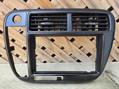 1999-2000 Honda Civic Climate Control Heater Ac Double Din Radio Bezel Hvac Oem - Image 1 of 4