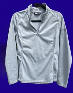 The North Face Pullover Damen mittelgrau 1/2-Reißverschluss Stehkragen Stretchjacke gebraucht, in einwandfreiem Zustand - Bild 1 von 7