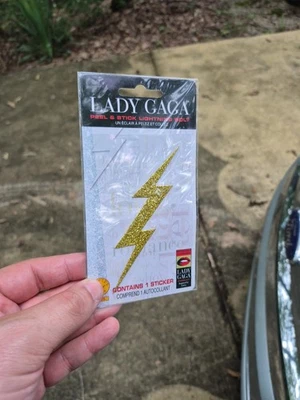 Lady Gaga Rayo Cara Pegatina Oro Brillo Concurso Disfraz Foto 1 de 2