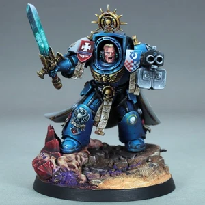 Painted Ultramarines Captain in Terminator Armour Miniature Leviathan NMM 40k hq - Picture 1 of 8