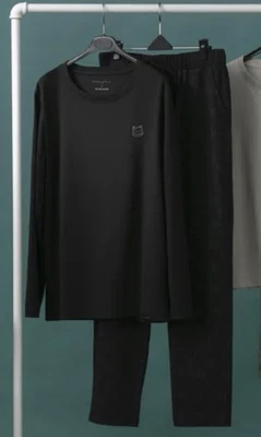 EVA Air X MAISON KITSUNE Royal Laurel Class Black Pajama set Sz L *NEW & UNUSED* - Image 1 of 4