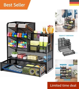 11-Fächer Schreibtisch-Organizer mit Schublade - Robustes Design für Ordnung - Bild 1 von 9