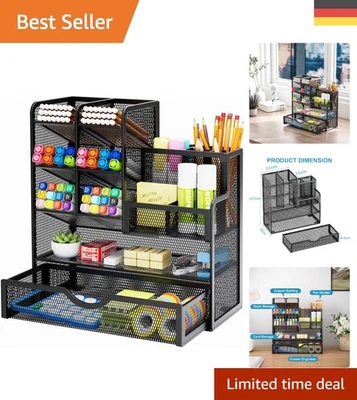 11-Fächer Schreibtisch-Organizer mit Schublade - Robustes Design für Ordnung - Bild 1 von 4