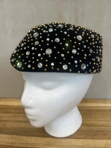 VtG Rare Frank Olive Private Collection Wool & Rhinestone Gold Silver Detail Hat - Picture 1 of 16