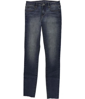 Articles of Society Womens Frayed Hem Skinny Fit Jeans, Blue, Juniors, 3 - Image 1 of 3