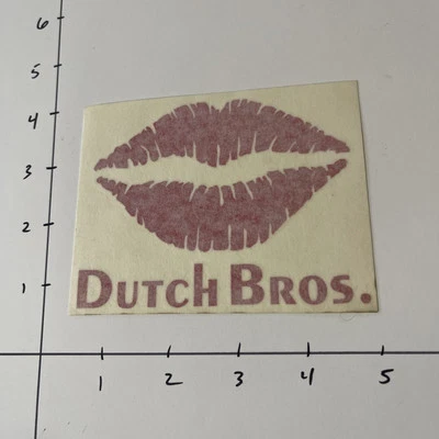 Dutch Bros Coffee Sticker OG Old School Rare HTF Red Kiss Vinyl Lips - Image 1 of 2