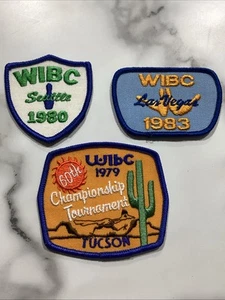 Lote De Colección De 3 Parches Torneos WIBC 1979-1983 Tucson Seattle Las Vegas - Imagen 1 de 2