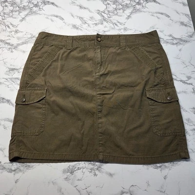 Eddie Bauer Woman's 14 Olive Green Summer Casual Knee Length Mid Rise Skirt — 第 1/4 张图片