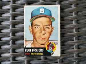 1953 Topps Baseball Vern Bickford #161 Sehr guter Zustand/Ex - Bild 1 von 2