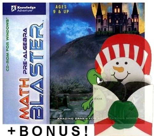 Math Blaster Pre-Algebra Edutainment PC Software + Snowman Gift Box Mailer Combo - Image 1 of 4