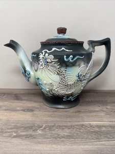 Vtg Nippon Dragonware Teapot Japanese Moriage Raised Dragon - Picture 1 of 9