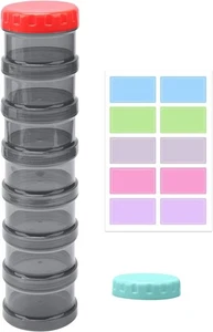 Estuche organizador de píldoras de 7 días apilable suplementos semanales soporte para píldoras de vitaminas... - Imagen 1 de 2