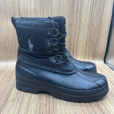 Polo Ralph Lauren Crestwick Duck Boot Black Mens 12 D Rain Snow Hunting NICE - Image 1 of 4