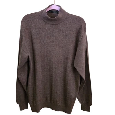 Metropolitan View 100% Italian Wool Textured Mock Neck Sweater Size L - Image 1 of 4