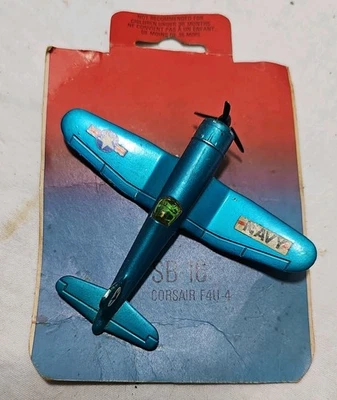 Matchbox Lesney 1973 Sky-busters SB-16 Corsair F4U-4 Diecast US Navy with Card - Image 1 of 4