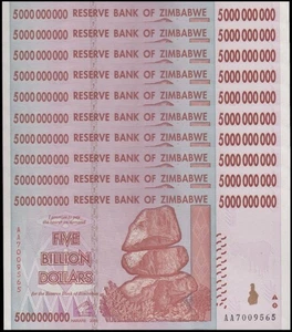 Zimbabwe 5 mil millones de dólares, 2008, P-84, usado X 10 piezas - Imagen 1 de 4