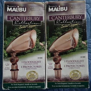 NEW IN BOX - Malibu Canterbury SOLID COPPER Floodlights CS180C 20W Set of 2 Read - Picture 1 of 11