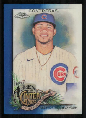 2022 Topps Allen and Ginter Chrome Blue Refractors #84 Willson Contreras /150 - Image 1 of 2