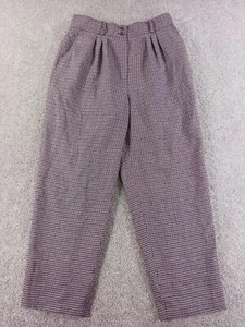 SK & Company Womens Dress Pants 16 Red Black Houndstooth Wool Blend Lined - Picture 1 of 11