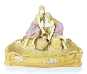 ROYAL DUX 'WATER CARRIERS' LARGE ART NOUVEAU FEMALE CENTREPIECE FIGURE 10770 - Picture 1 of 4