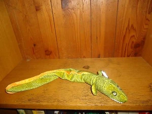 Lindo gorro de felpa Ty Morrie anguila bebé 2000 verde amarillo - Imagen 1 de 3